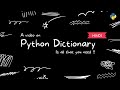 Dictionary in Python | Python Dictionary Tutorial #python #tutorial
