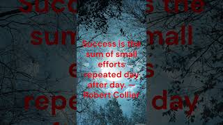 Success is the sum of small efforts repeated day after day. — Robert Collier