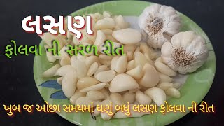 લસણ ફોલવાની સૌથી સરળ રીત | ખુબ જ ઓછાં સમય માં ફટાફટ લસણ છોલવા ની રીત| લસણ ફોલવા ની નવી રીત