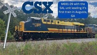 CSX 1900 leads M691-29 on it's first ever train leading in Augusta, GA