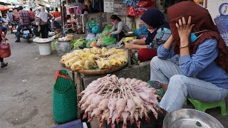 Morning Daily Life Style @Phsa Kilometer7 - Walk Around Street Food at Phsa Chrang Chom Resh