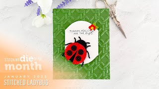 Spellbinders January 2025 Stitching Die of the Month – Stitched Ladybug