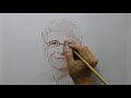 bill gates wash drawing 인물화 한국화 수묵담채