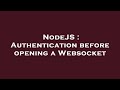 NodeJS : Authentication before opening a Websocket