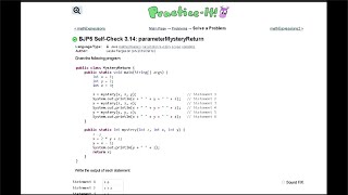 Java Practice It || 3.14 parameterMysteryReturn || method basics