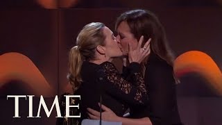 Kate Winslet And Allison Janney Shared An Impromptu Kiss Onstage At The Hollywood Film Awards | TIME