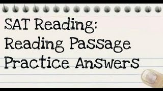 29 - SAT Critical Reading: Passage Practice Problems and Literary Terms