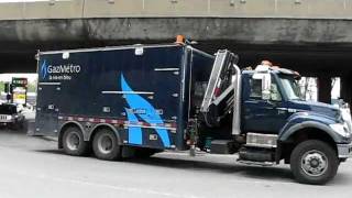 Montreal STM Nova Bus LFS 22-371 And A Gaz Metropolitain International Truck