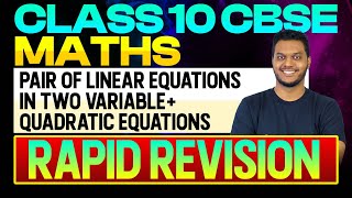 CBSE Class 10 Maths | Pair of Linear Equations in Two Variable \u0026 Quadratic Equations | Eduport