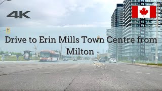 4K | Drive to Erin Mills Town Centre from Milton | Canada