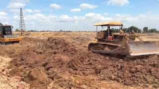 Caterpillar D50 Bulldozer Leveling The Ground For Solar Project - Cambodia Construction Works