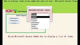 How to display items in a Combo box using Microsoft Access Forms