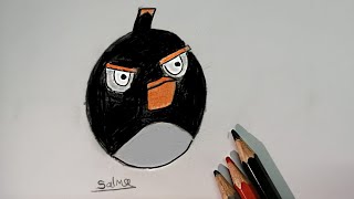 كيف ترسم انجري بيرد بطريقه سهله How to draw angry birds in an easy way