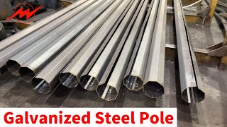 S355JR Electrical Galvanized Steel Pole ASTM A123 For Electricity Distribution