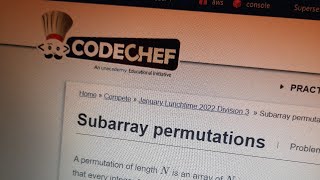 sub array permutations codechef solution january lunch time 2022 #codechef