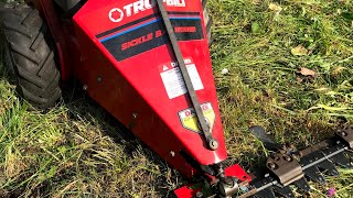 Getting the Troy Bilt Sickle-Bar mower up and running.