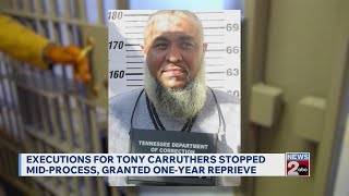 Execution for Tony Carruthers stopped mid-process, granted one year reprieve
