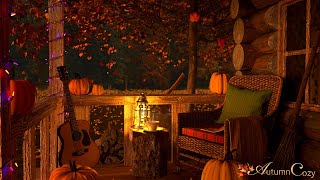 FALL PORCH AMBIENCE: Cozy Nighttime Autumn Sounds, Crunchy Leaves, Nature Sounds