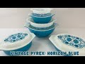 Vintage Pyrex - Horizon Blue Collection 1970s