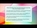 what is the role of the international olympic committee ioc in the olympic games