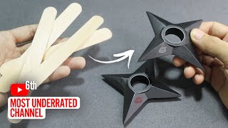Easiest way to make my SHURIKEN [Realistic] using popsicle Sticks w/ FREE TEMPLATE