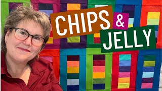 💨 FAST & EASY QUILT WITH POTATO CHIPS AND JELLY ROLL STRIPS -STASHBUSTER #13