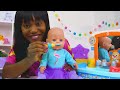 bedtime stories for baby doll. evening routine with baby dolls. baby born doll videos for kids.