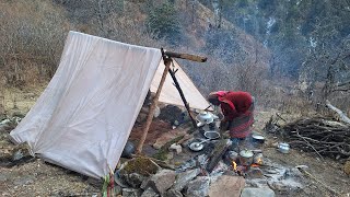 Himalayan Sheep Shepherd Life in Winter | Shepherd Food Cooking | Most Relaxing Shepherd Life |