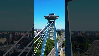 🇸🇰 Aerial View of Most SNP-UFO Observation Deck #bratislava #slovakia #shorts