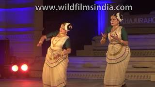 Mohiniyattam dance with Nair Sisters Veena and Dhanya at the Khajuraho Dance Festival