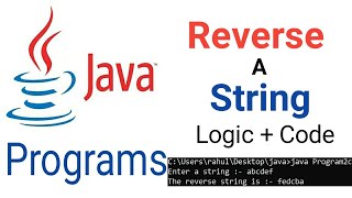 Write a Java program to reverse a string in Hindi | Program to Reverse A String in Java