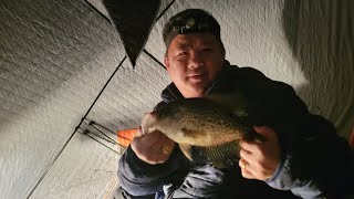 Ice fishing at Center View Lake