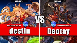 GBVSR ▰ destin (Cagliostro) VS Deotay (Vaseraga) | High Level Gameplay