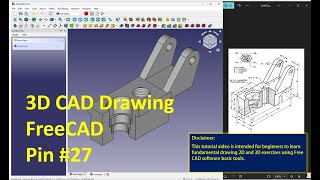 FreeCAD 3D Drawing Pin #27 #freecad #freecadtutorial #tech #techasmr #technology #asmr #asmrvideo