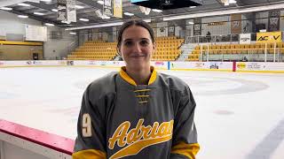 Adrian College NCAA Women’s Hockey - Post Game Interview with Riley Johnson (12/13/24)