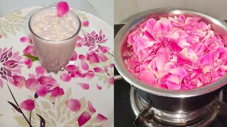 రోజ్ మిల్క్||Rose milk|| No artificial colours|| అందానికి,ఆరోగ్యానికి|| @anvithaskitchen7322 #rose