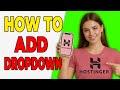 How To Add Dropdown Menu In Hostinger Website Builder (Step-By-Step)
