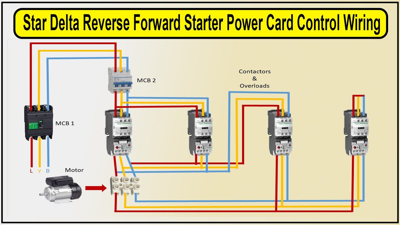 How To Make Star Delta Reverse Forward Starter Power Card Control ...