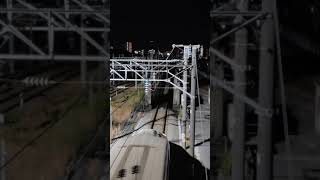 夜の新幹線車両洗車   広島市東区矢賀新幹線基地