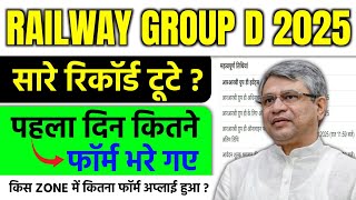 RRB GROUP D 🔥 1st Day Form Data Out | सारे Record टूटे एक ही Zone से | किस ZONE में कितना फॉर्म ??