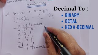 Decimal To Binary, Octal, & Hexadecimal Number System conversion in Hindi | CSE GYAN