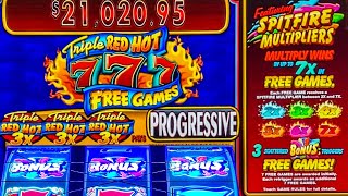 Triple Red Hot 777 Free Games With Spitfire Multipliers 3 Reel Slot