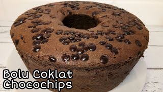 Resep bolu coklat dengan toping chocochip | super nyoklat dan empuk banget