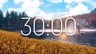 30 Minute Timer | Japanese Cherry Blossom On The Lake | Relax Music