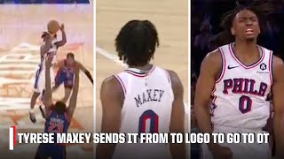 TYRESE MAXEY FROM THE LOGO to send 76ers vs. Knicks GAME 5 TO OVERTIME 🔥 | NBA on ESPN