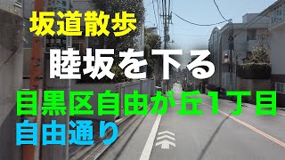 「睦坂」を下る坂道散歩　目黒区自由が丘1丁目 自由通り