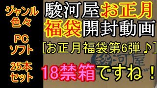 駿河屋 [2018年お正月福袋 開封動画 第6弾♪]  ジャンル色々PCソフト25本セット「18禁箱ですね！」