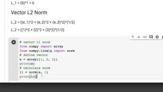 Linear Algebra using Python for Machine Learning and Data Science || Vector || Vector Norms