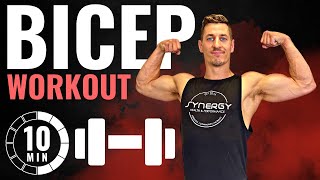 10 Min BICEP WORKOUT with Dumbbells at Home | Follow Along