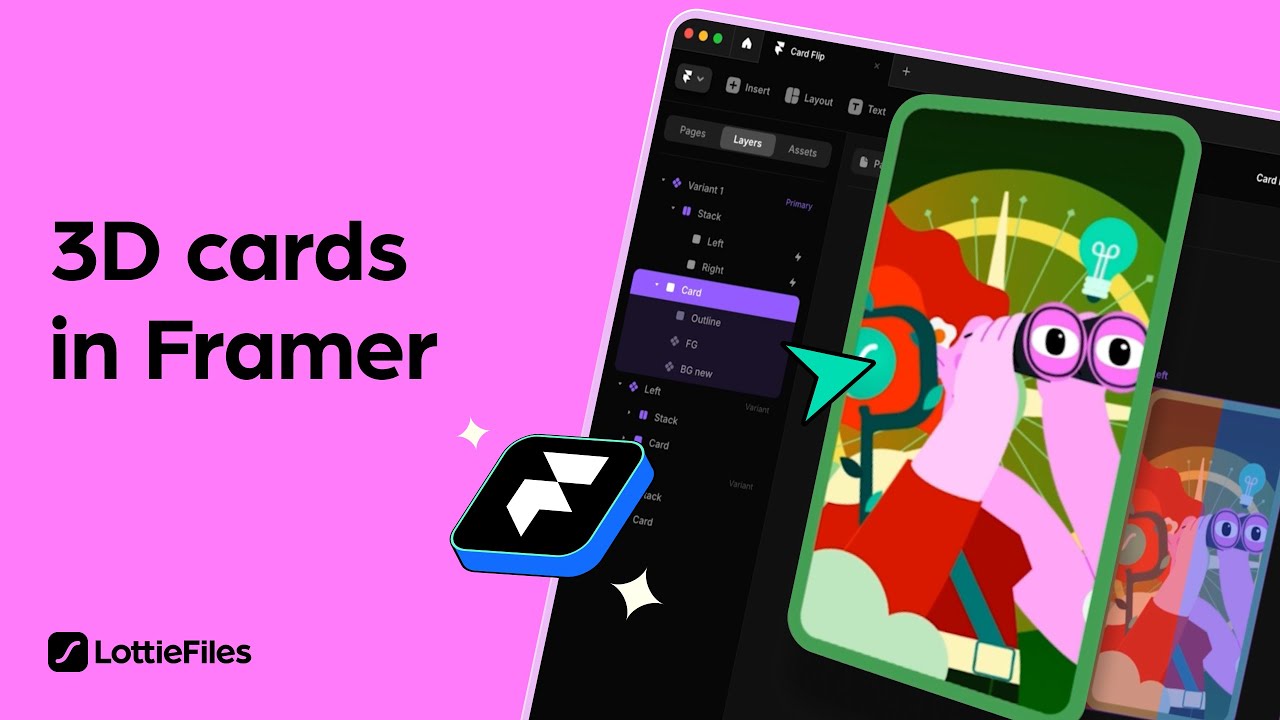How To Create A 3d Flip Card In Framer Lottiefiles For Framer